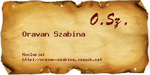 Oravan Szabina névjegykártya