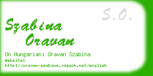 szabina oravan business card